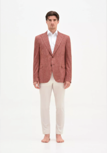 Concrete linen blazer with stripes