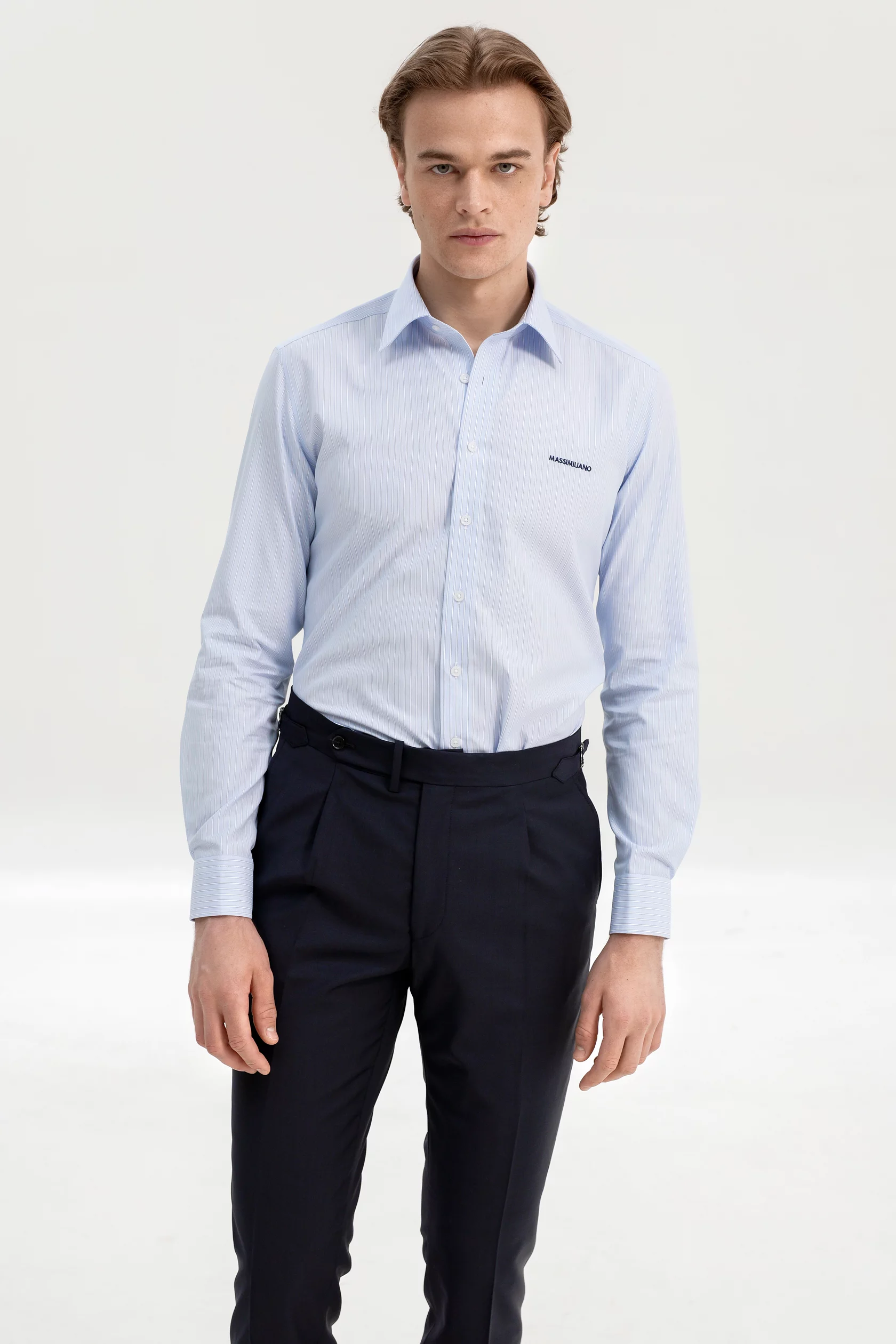 Navy blue 4-season wool trousers - Image 4