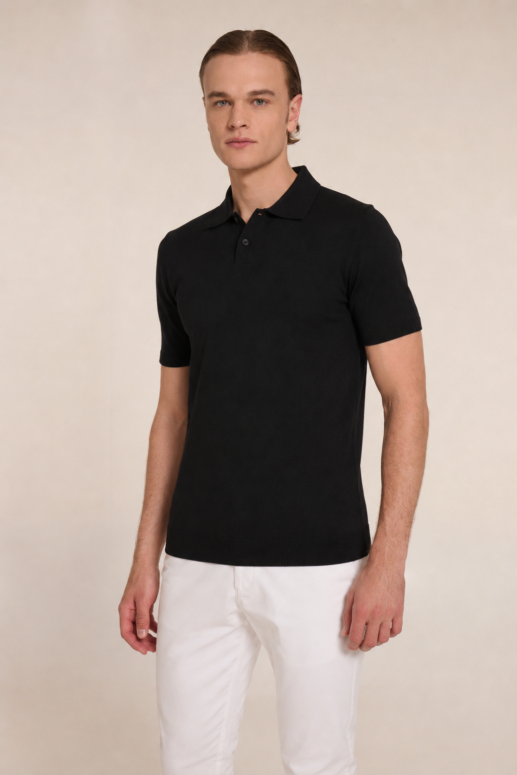 Baby blue polo with cashmere - Image 12