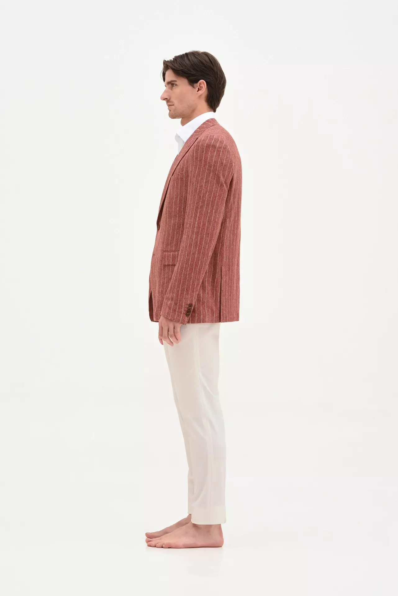 Concrete linen blazer with stripes - Image 2