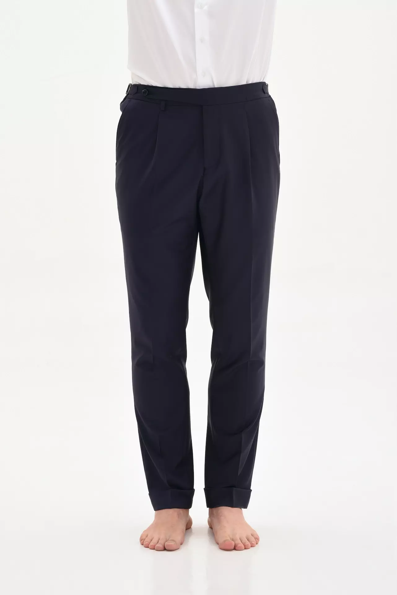 Navy blue wool trousers