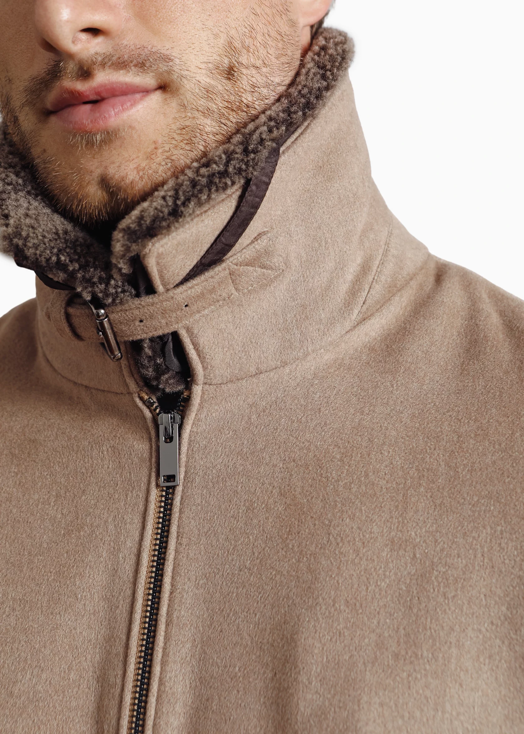 The Prince Harry jacket with camel wool and shearling - Image 4