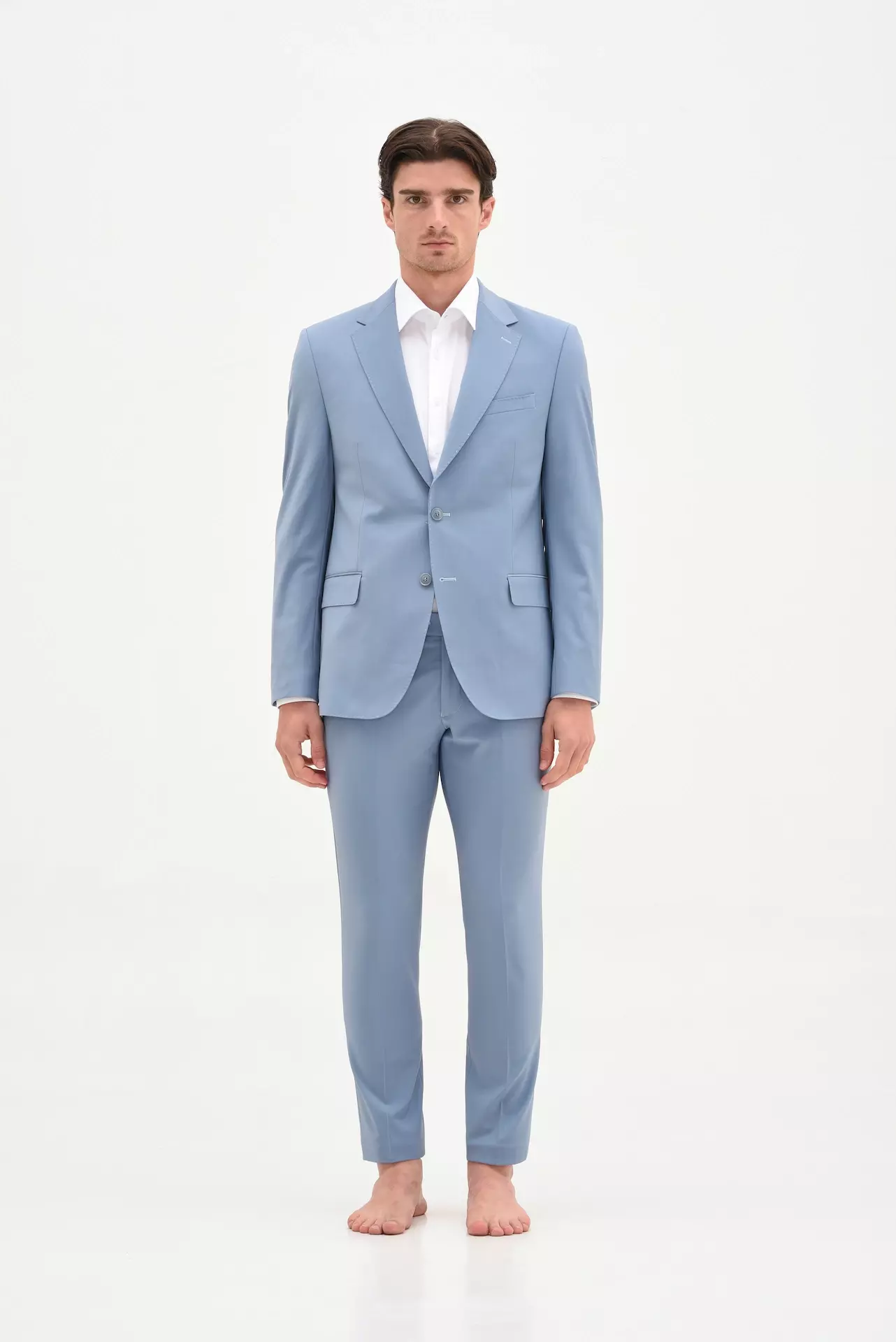 Sky blue classic wool suit - Image 4