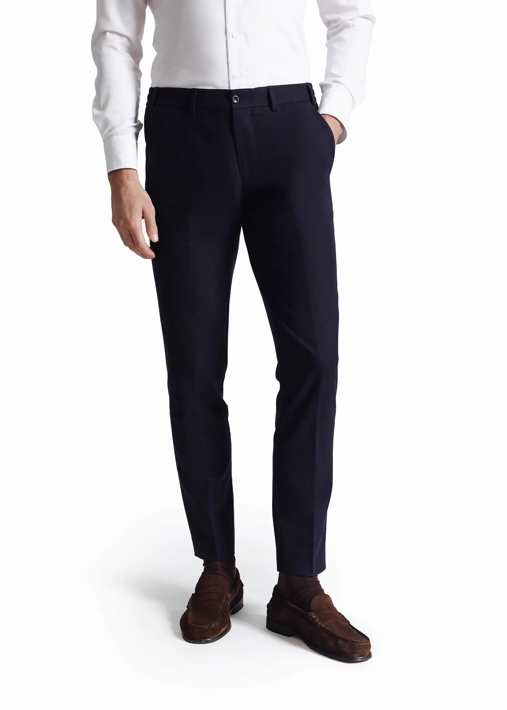 Navy blue winter wool trousers - Image 4