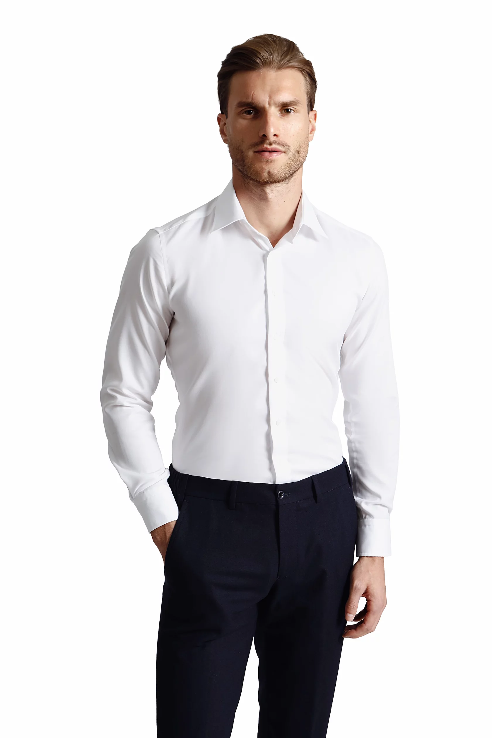 Navy blue winter wool trousers - Image 3