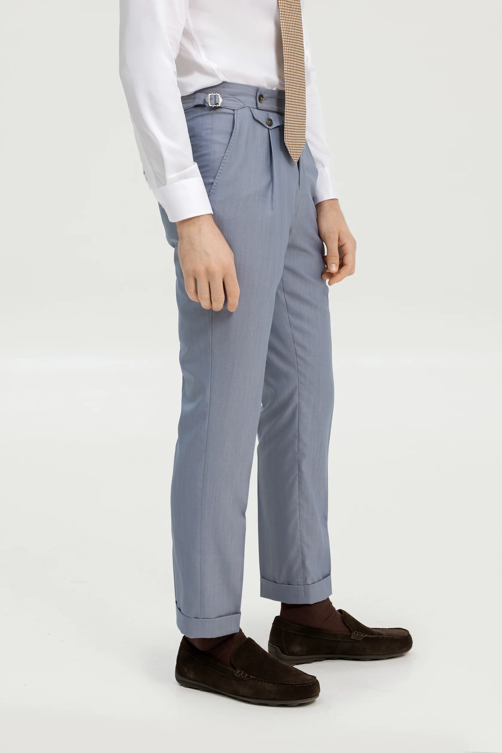 Sky blue wool trousers - Image 3