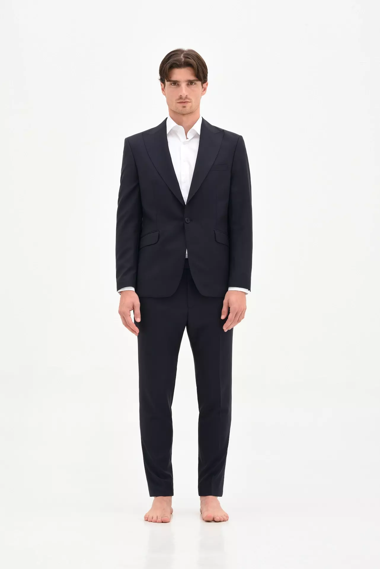 Navy blue classic wool suit