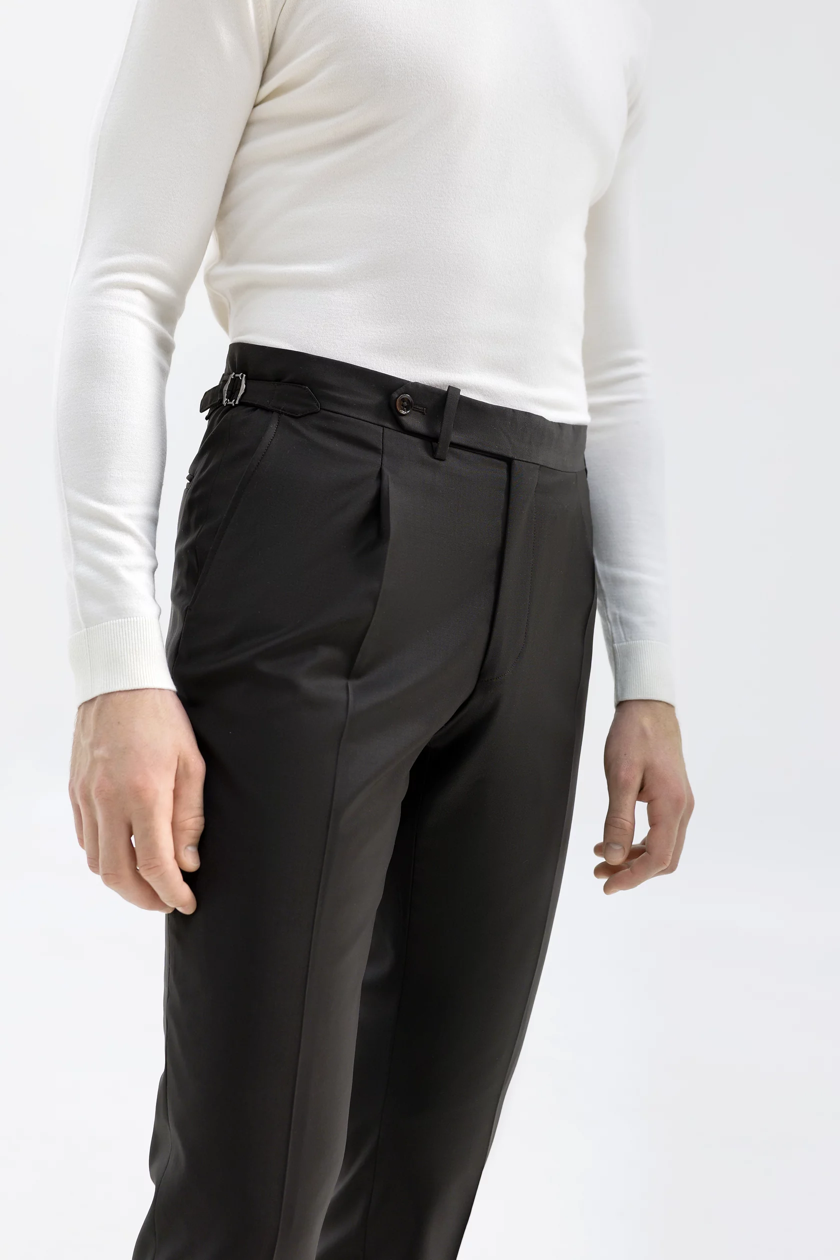 Navy blue 4-season wool trousers - Image 9