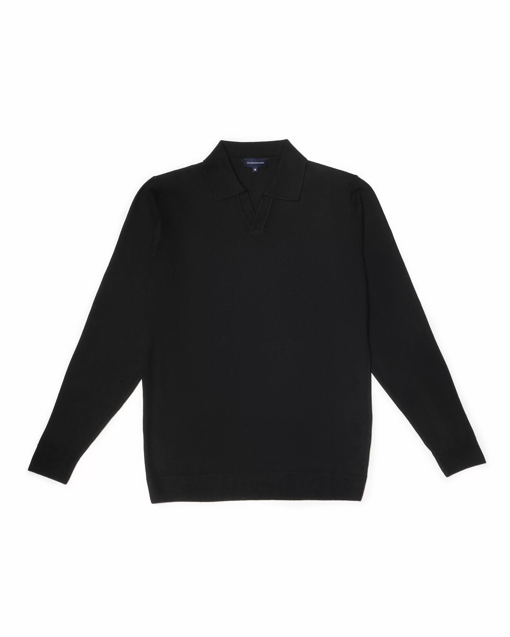 Long sleeves polo V with cashmere