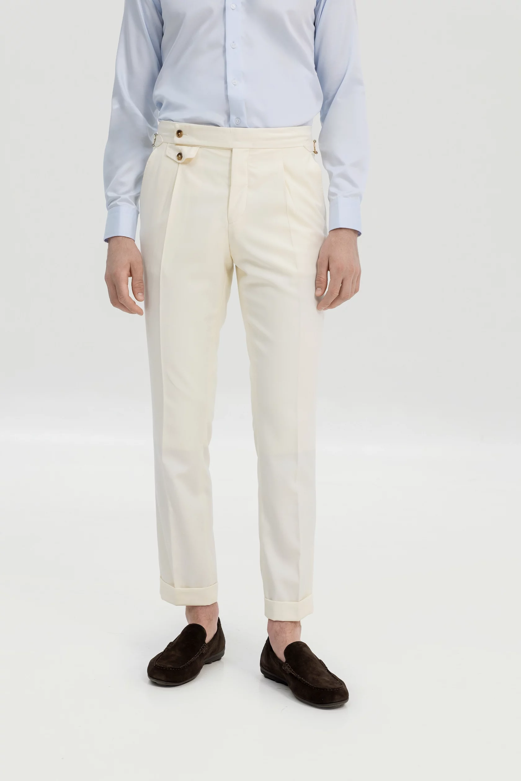 Creme wool trousers - Image 3