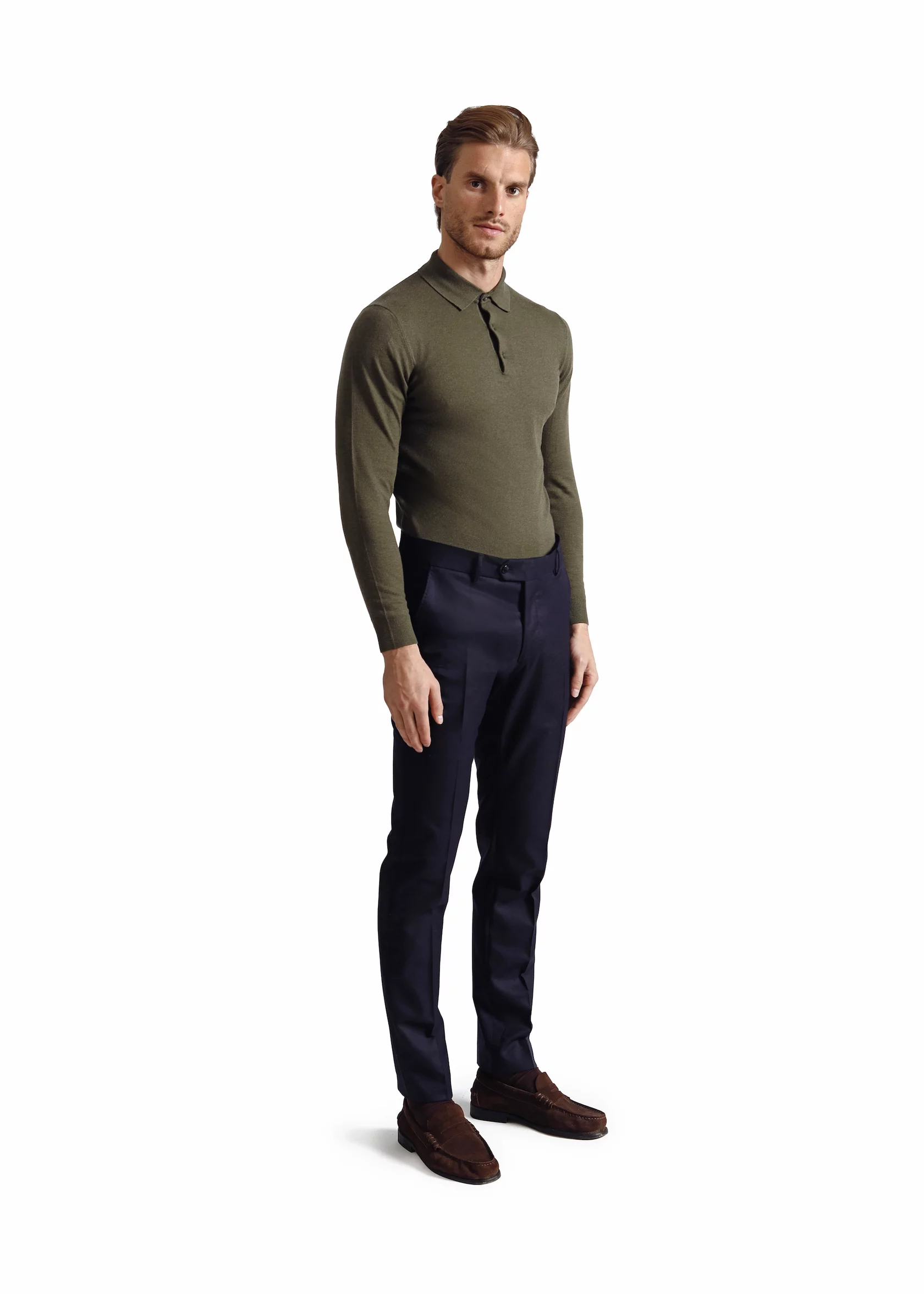 Long sleeves polo with cashmere - Image 2