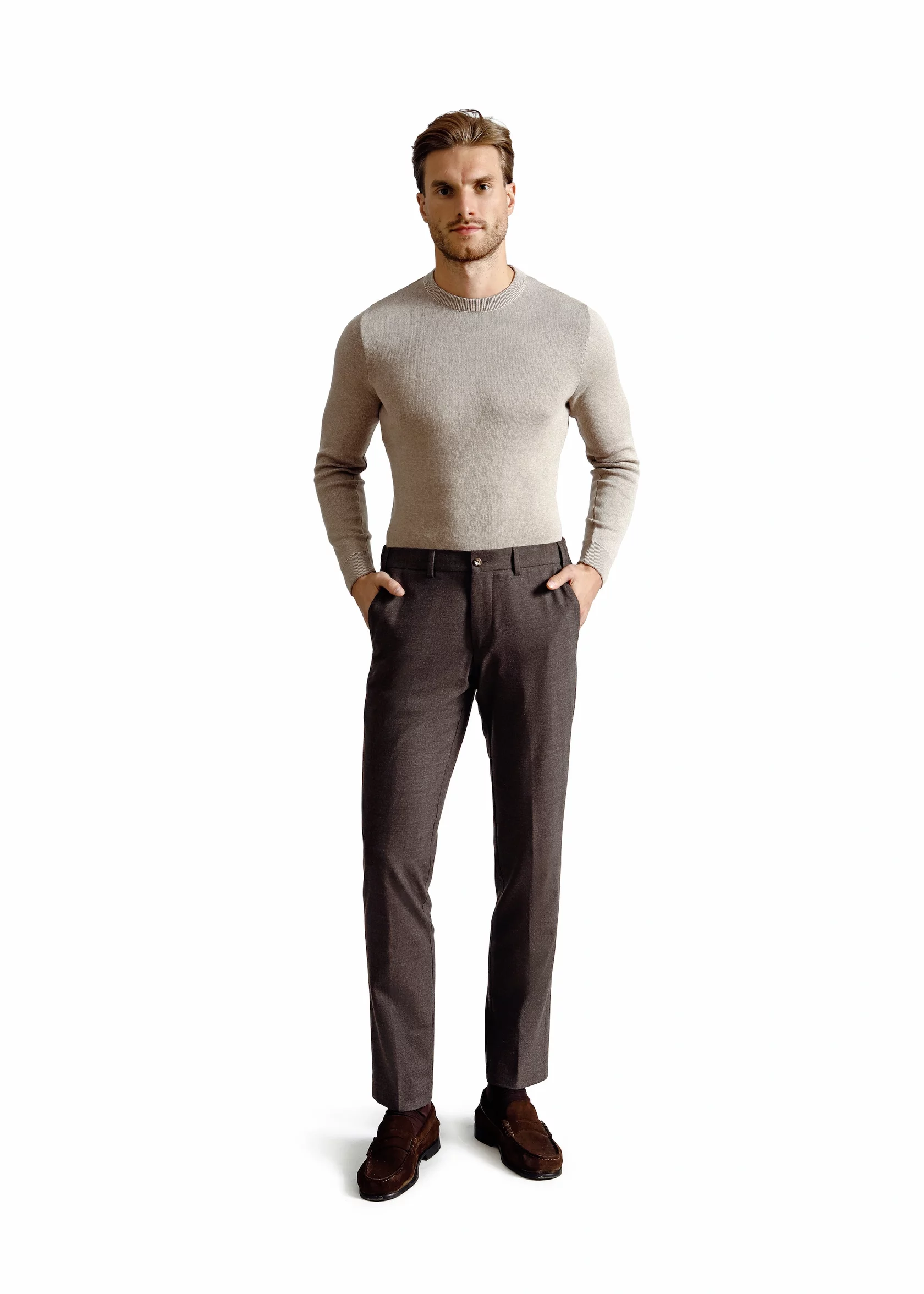 Heavy brown winter wool trousers