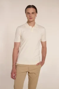 Creme white polo with cashmere
