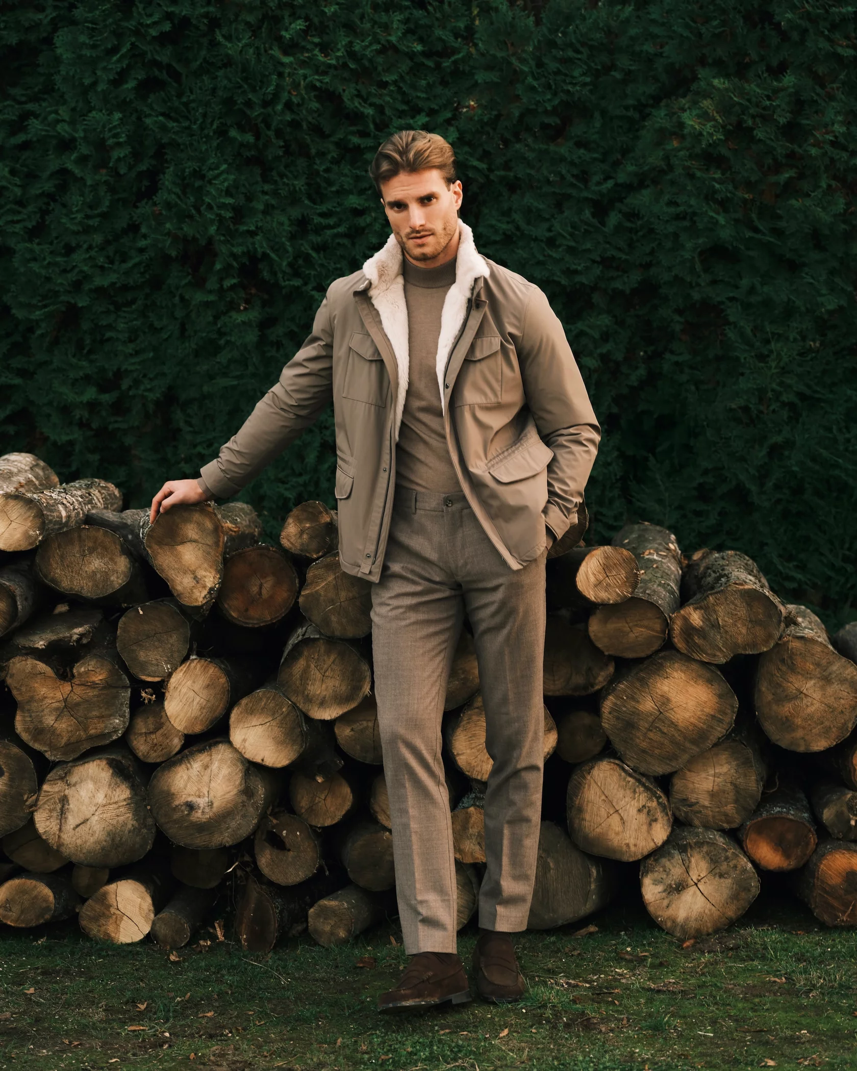 The Prince Albert jacket with rabbit fur