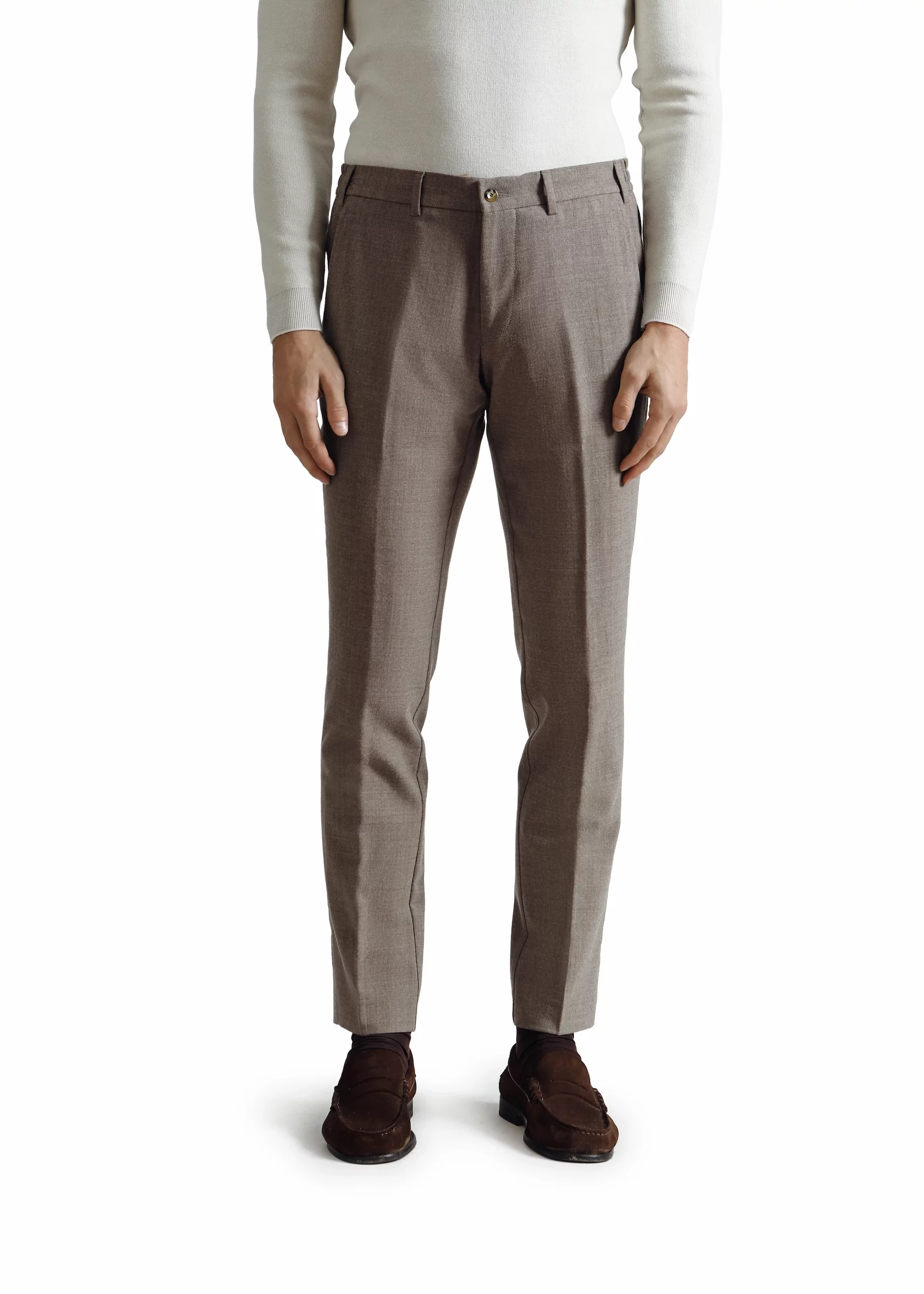 Stone beige winter wool trousers - Image 3