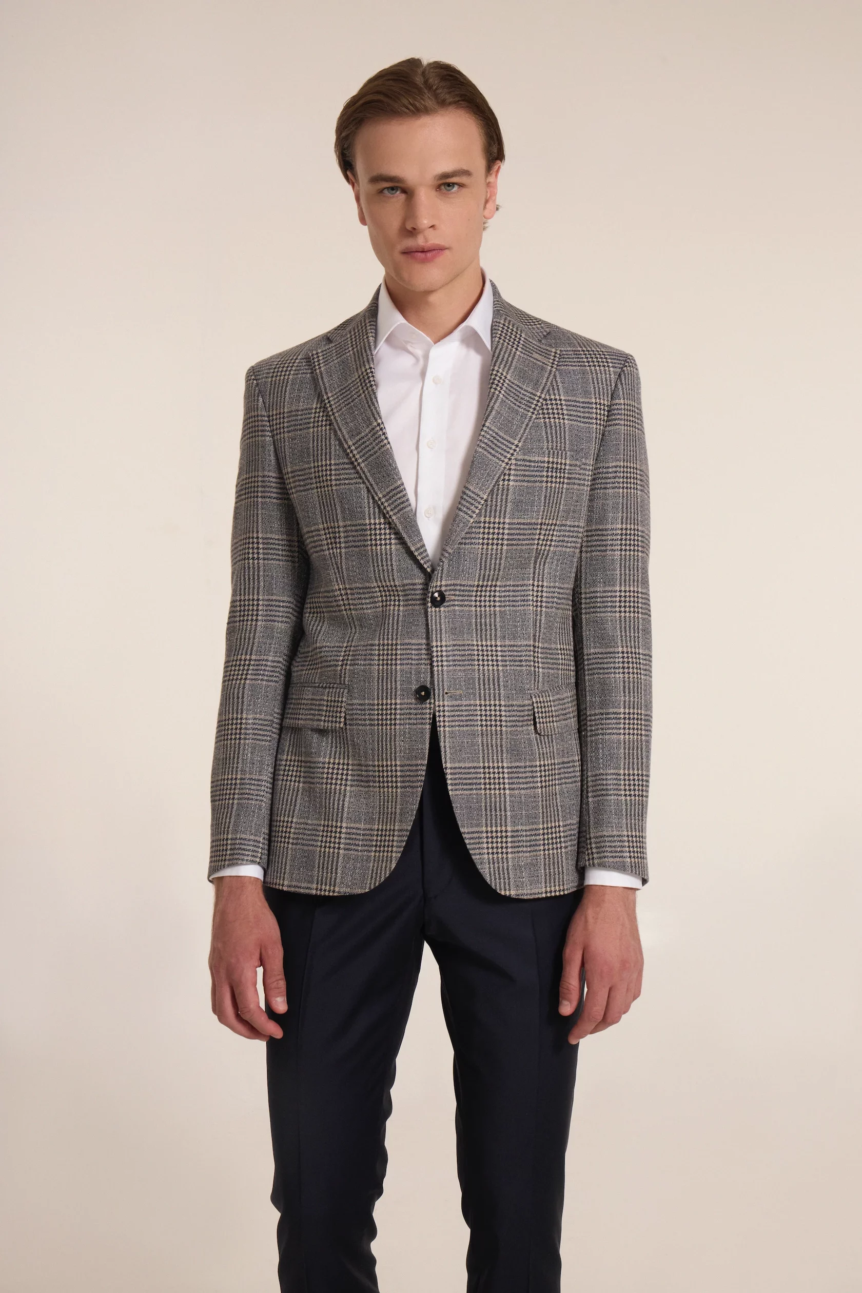 Caro navy blue blazer with wool, cotton and linen - Image 2