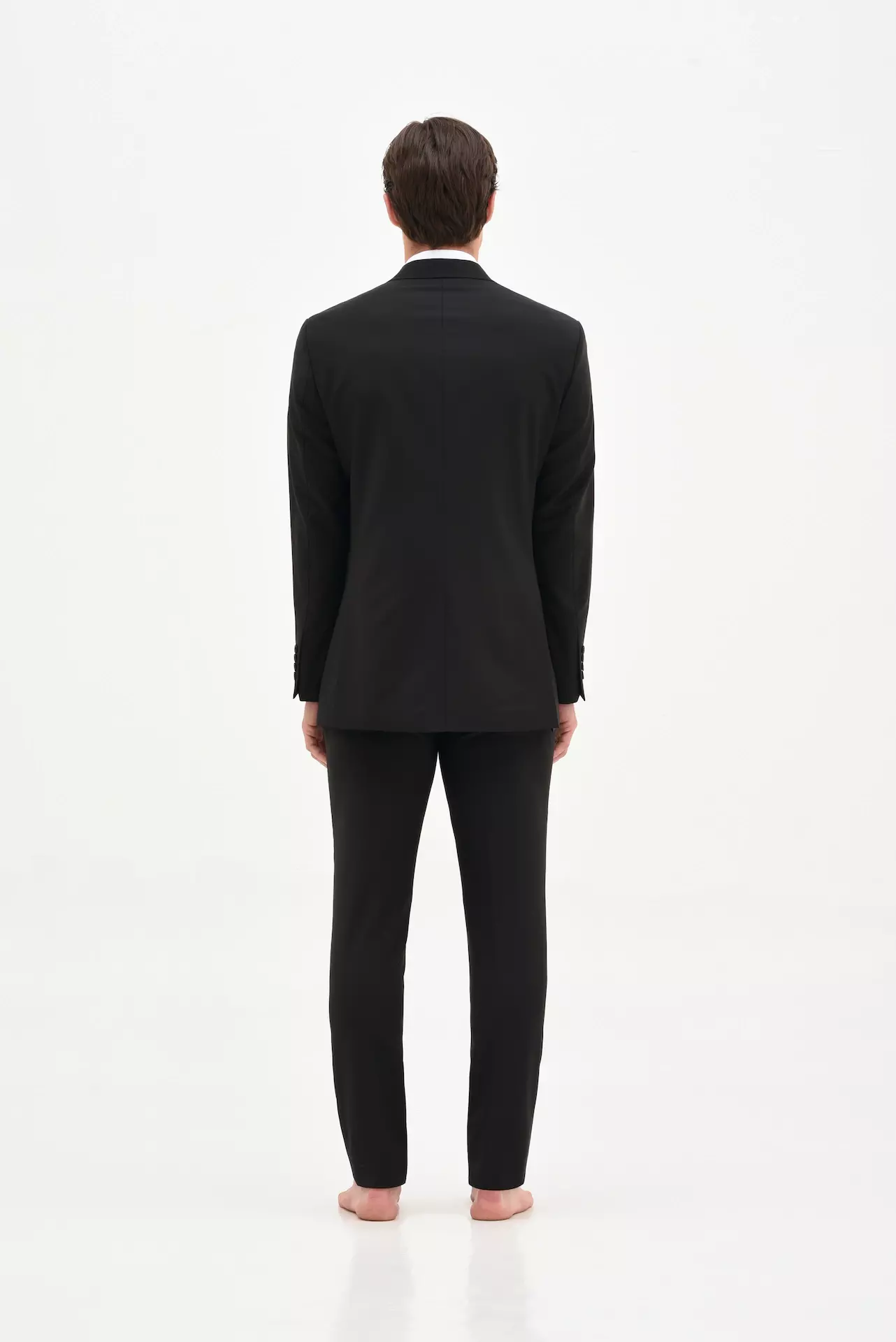 Black double-breasted wool suit - Image 3