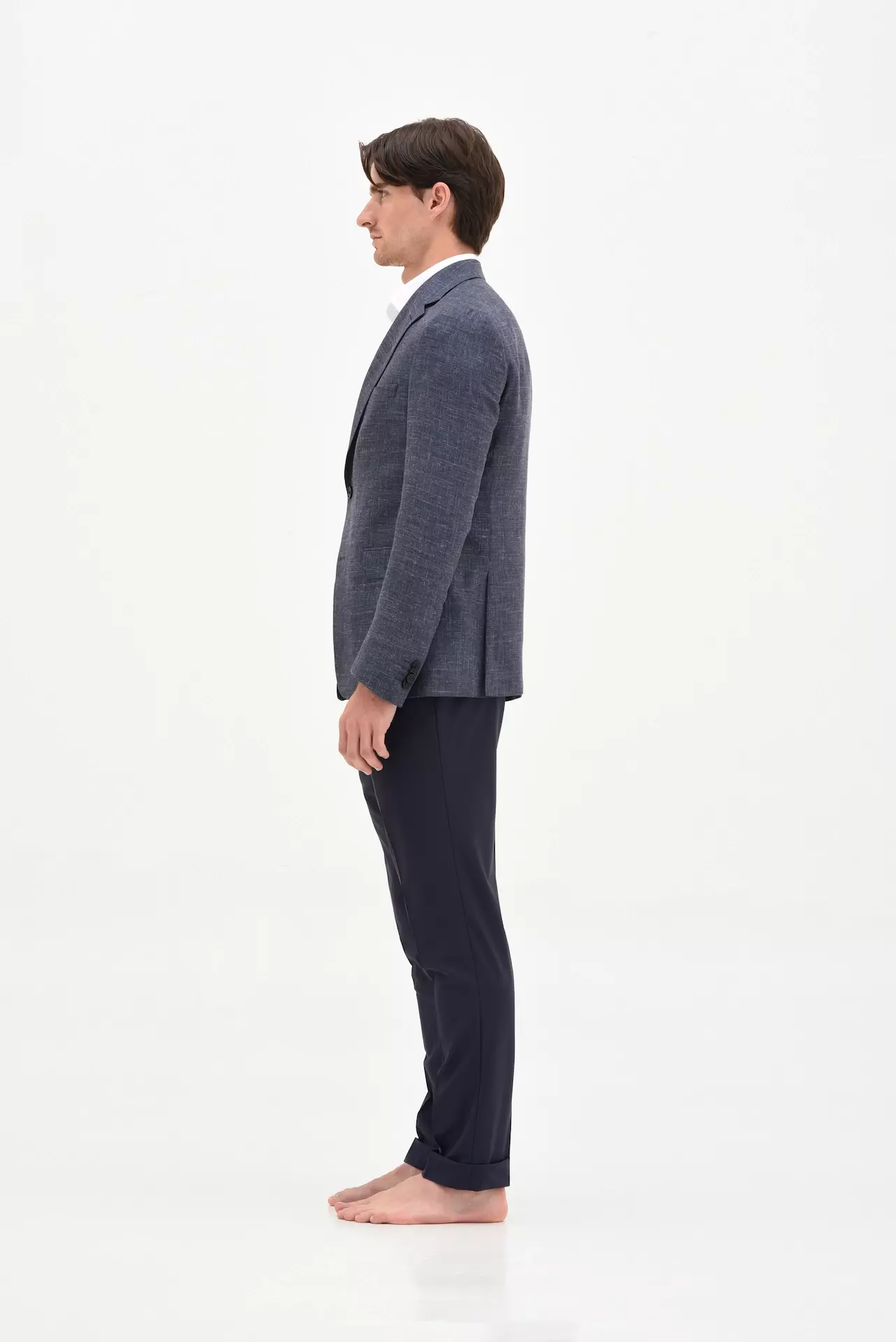 Mediterranean blue blazer with silk, wool and linen - Image 2