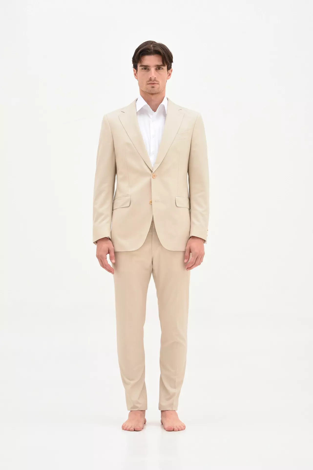 Beige wool suit
