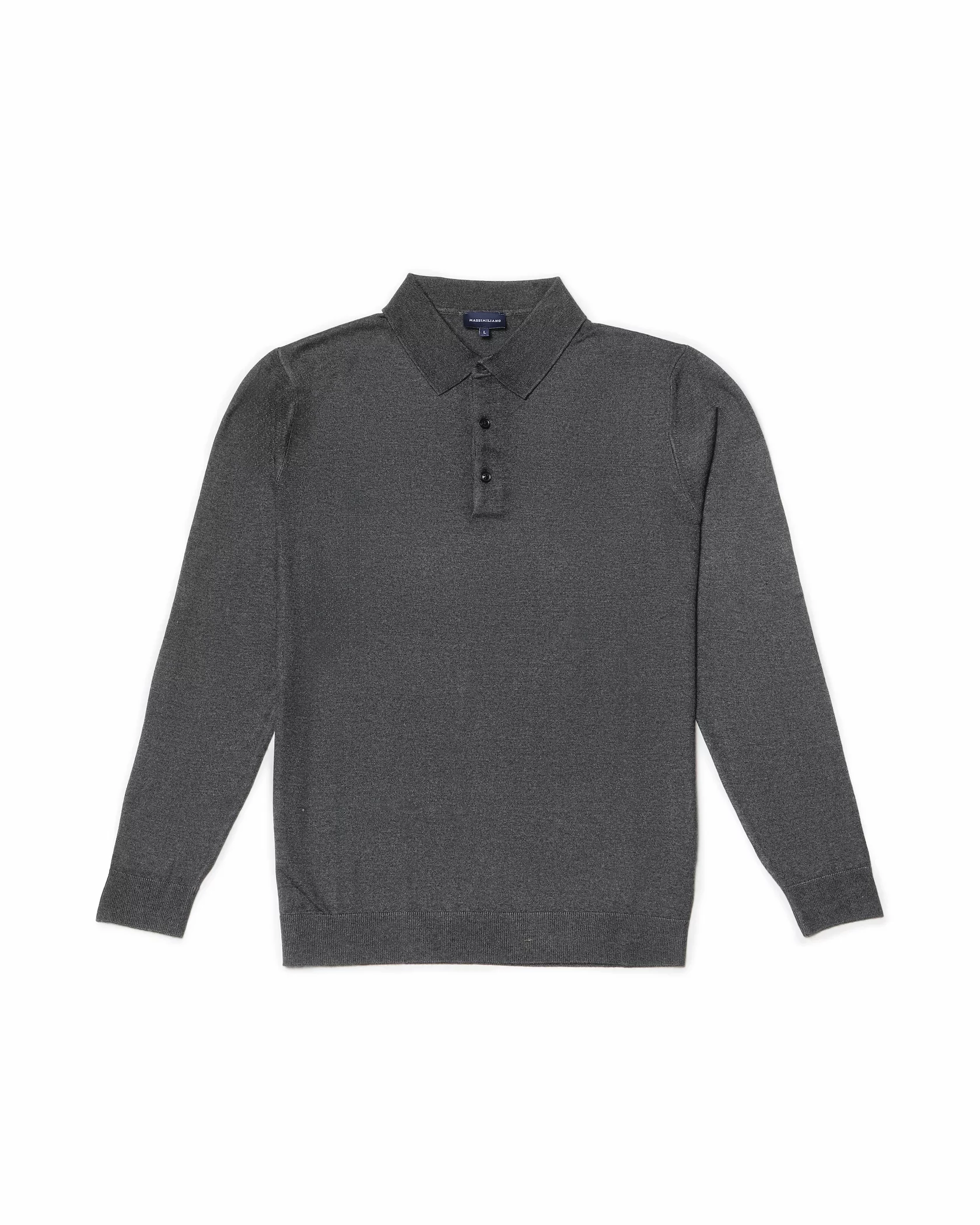 Long sleeves polo with cashmere