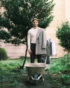 The stone beige wool coat