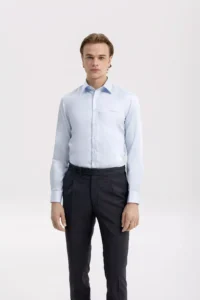 Dark grey 4-season wool trousers