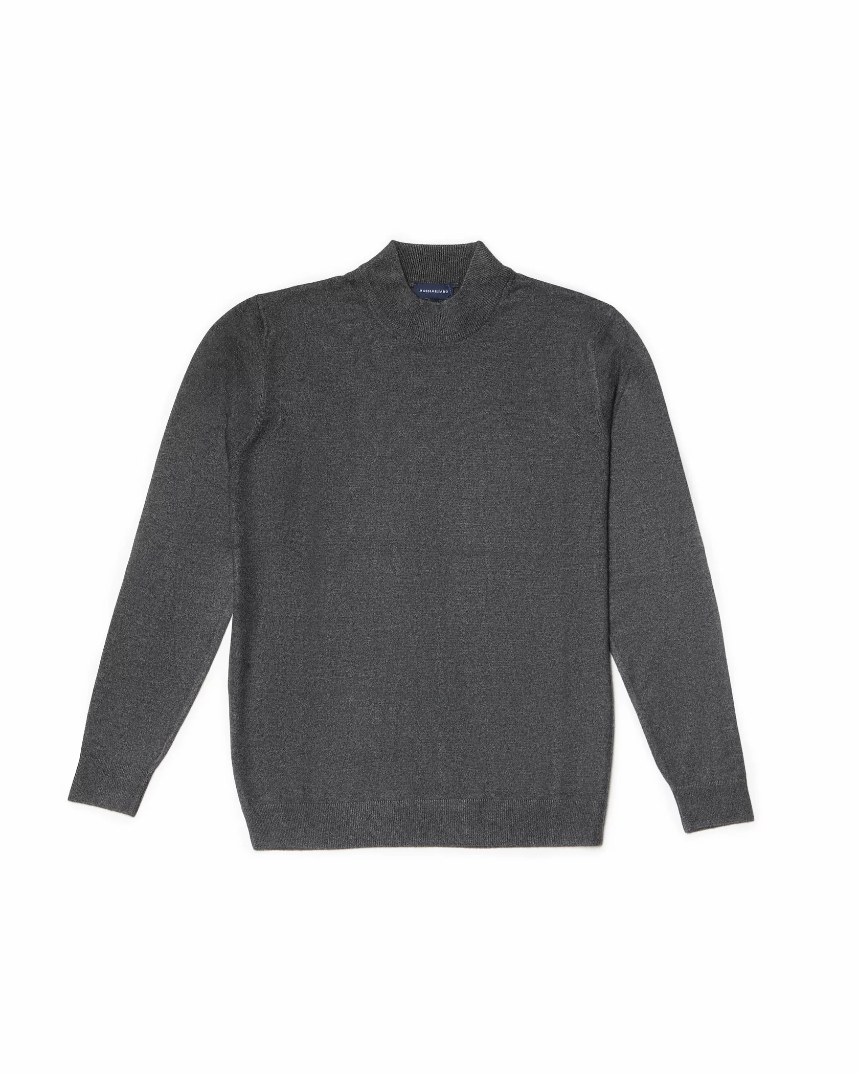 Mock neck pullover with cashmere