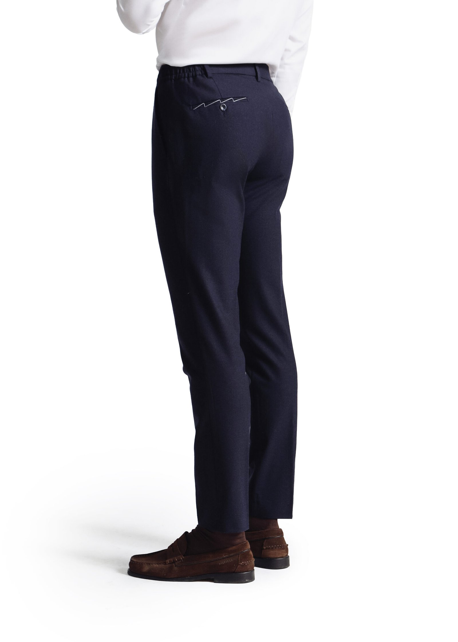 Navy blue winter wool trousers - Image 2