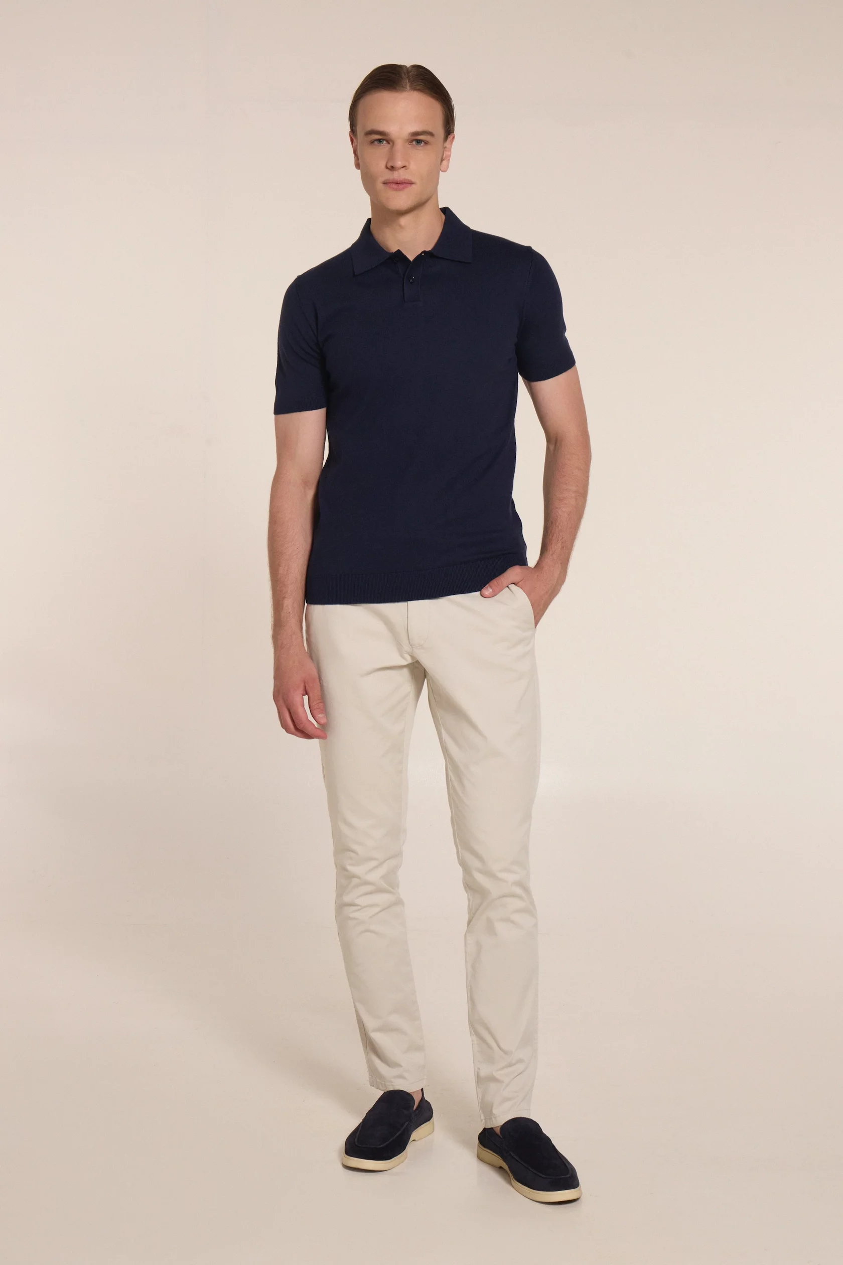 Baby blue polo with cashmere - Image 4