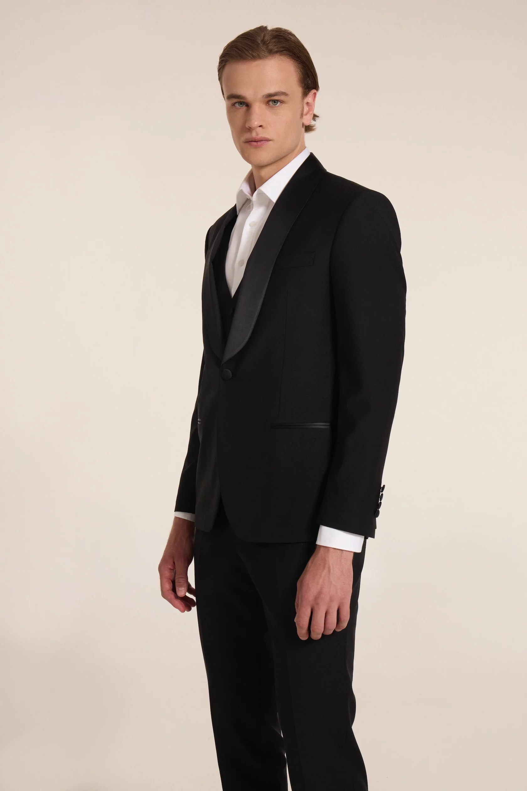 Black tuxedo wool suit - Image 4