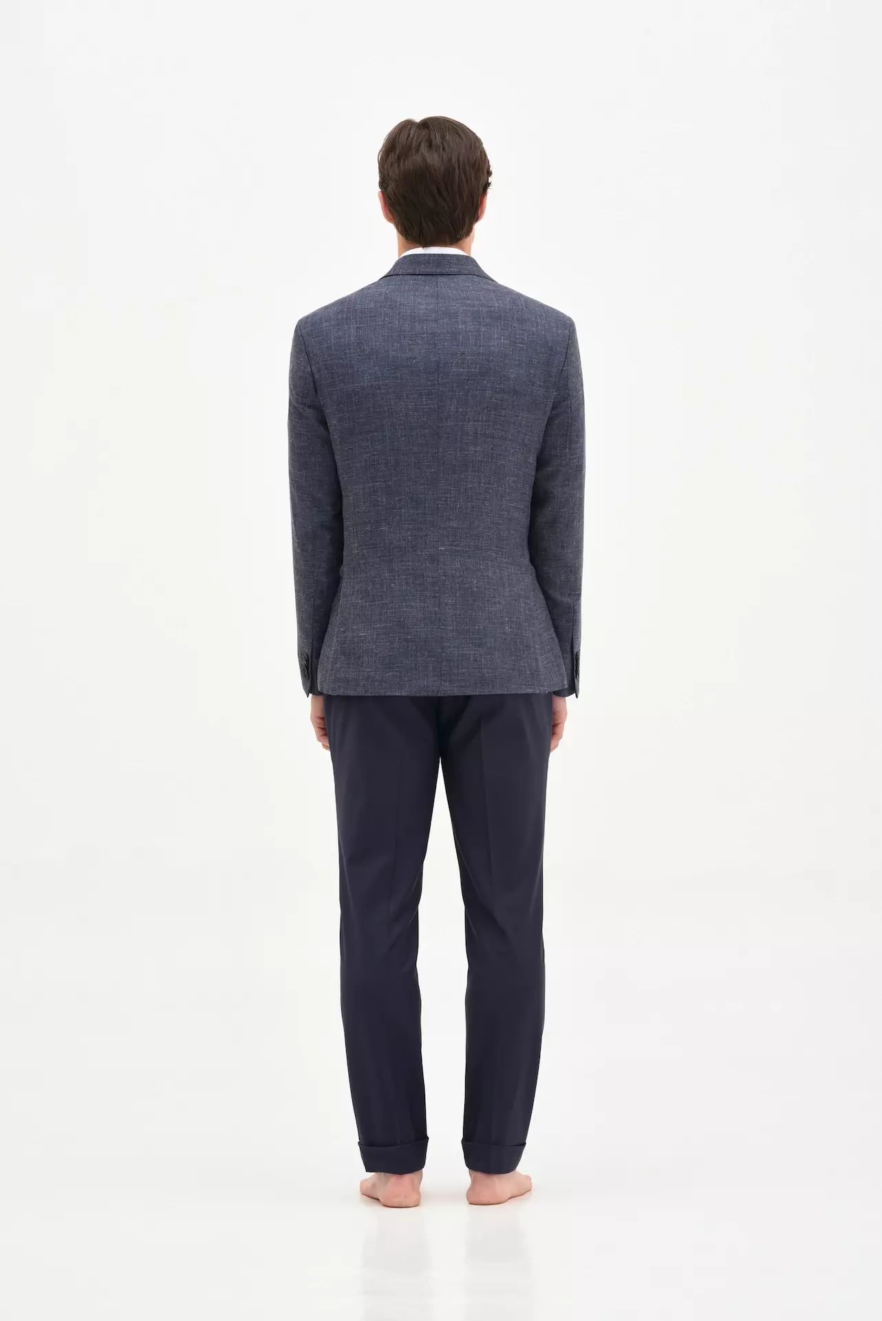 Mediterranean blue blazer with silk, wool and linen - Image 3