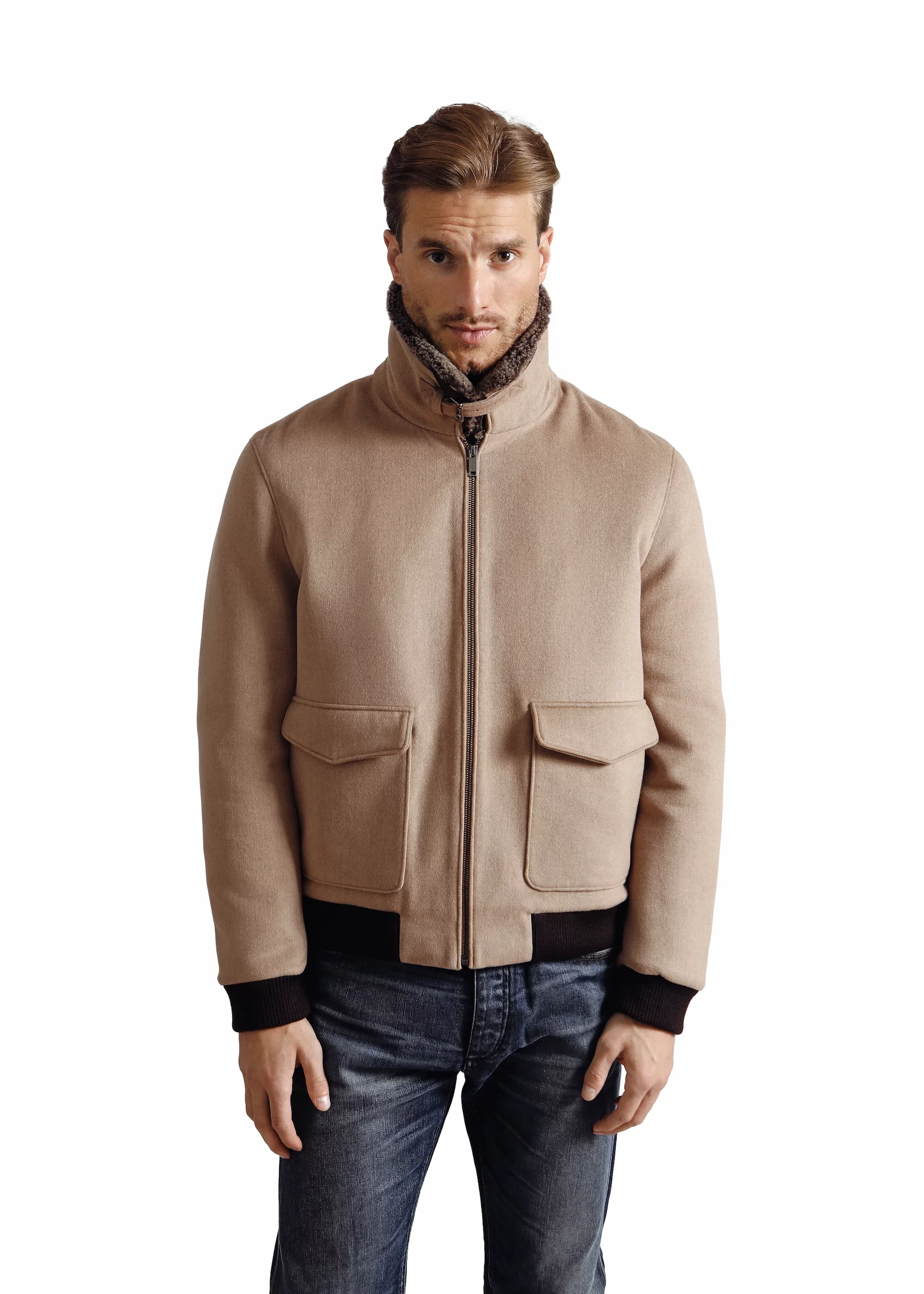 The Prince Harry jacket with camel wool and shearling - Image 5