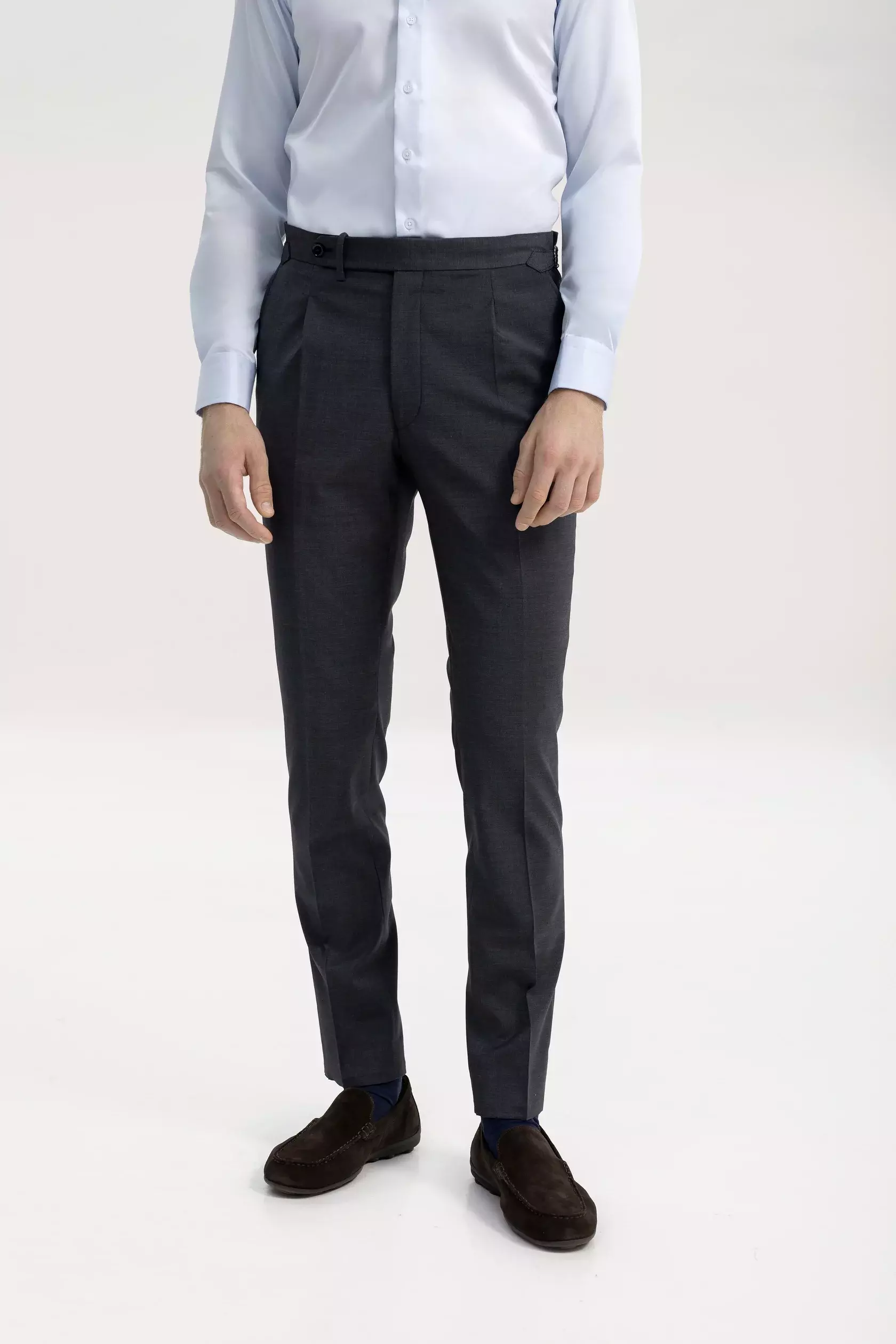 Navy blue 4-season wool trousers - Image 23