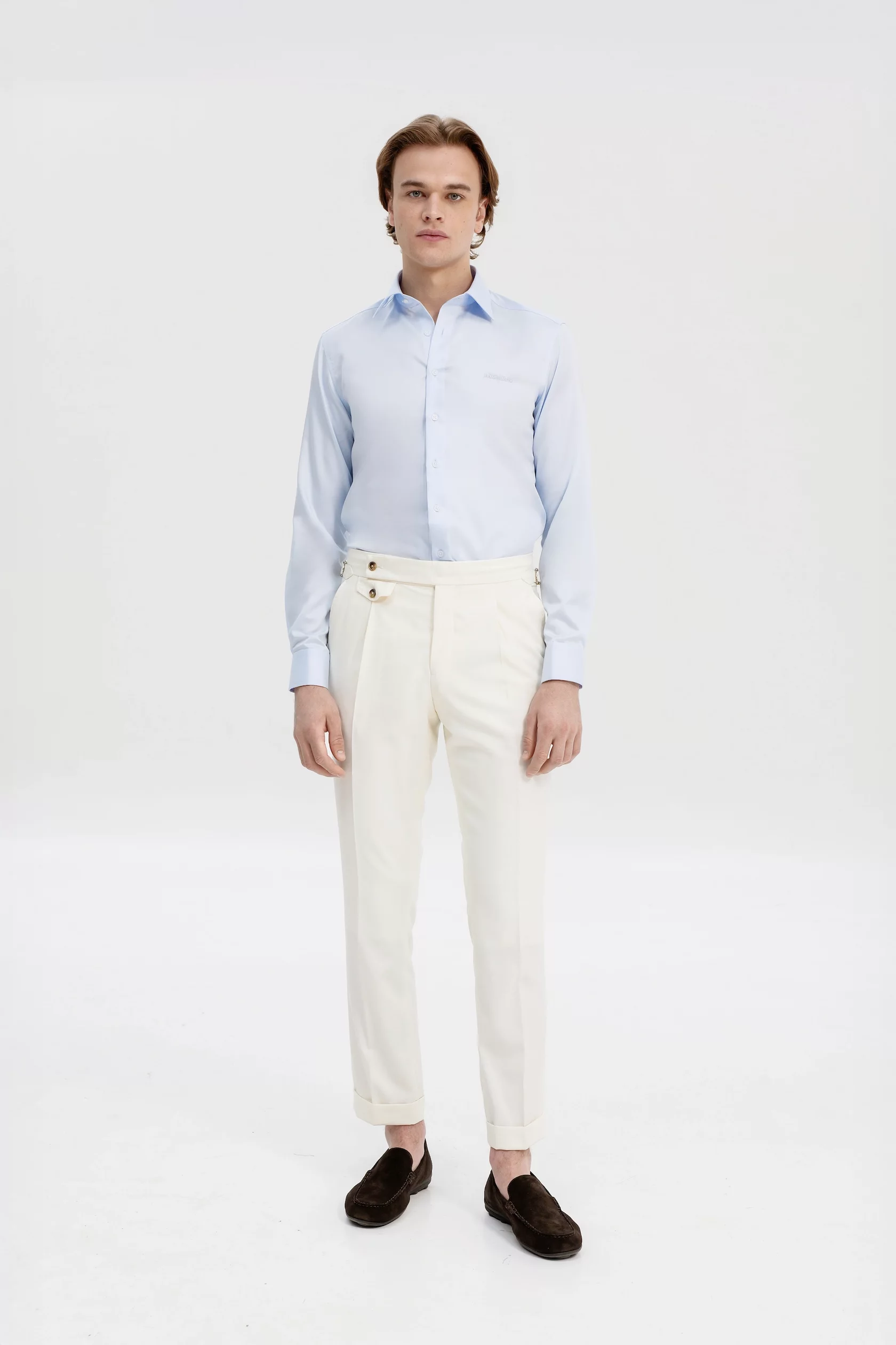 Creme wool trousers
