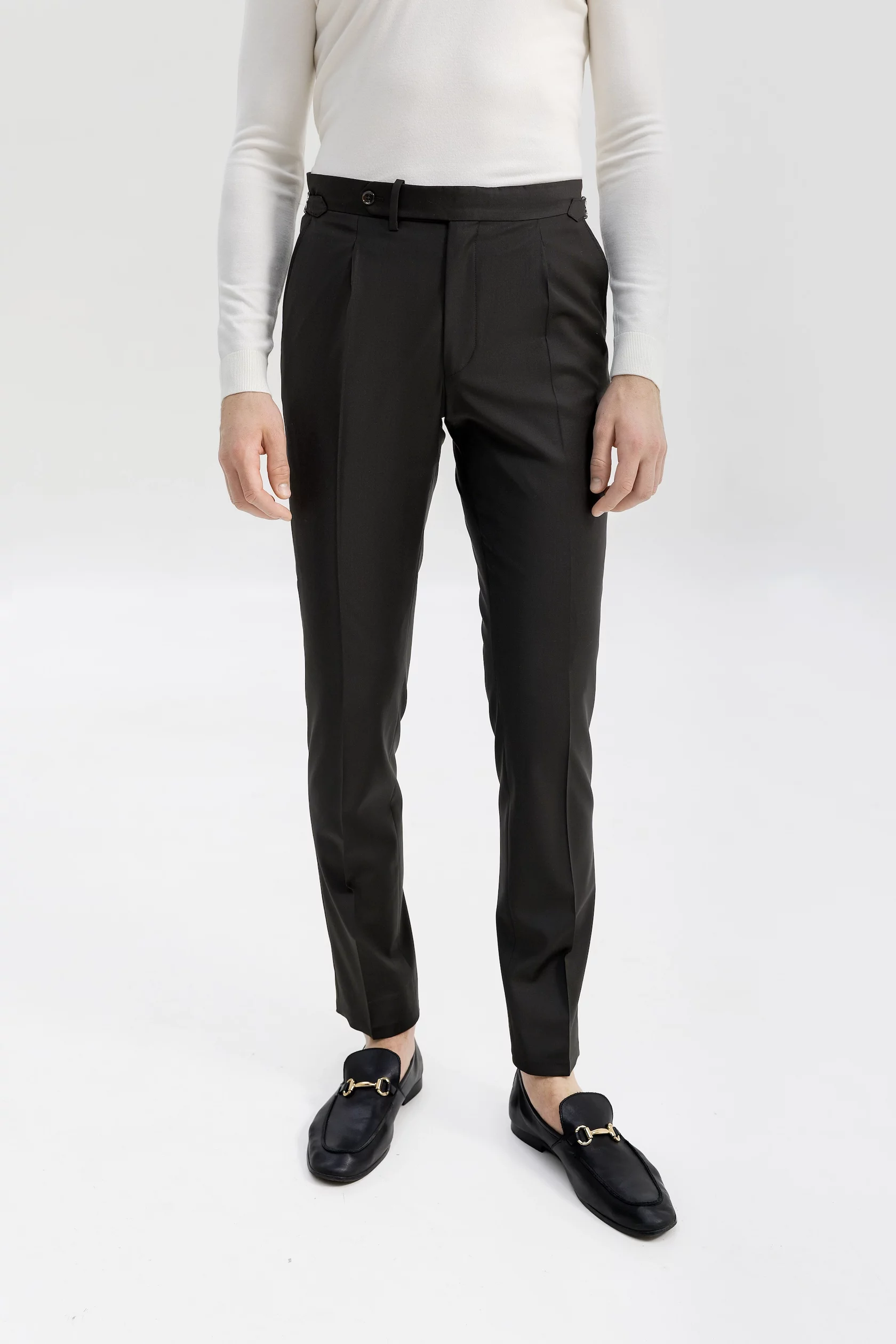 Navy blue 4-season wool trousers - Image 11