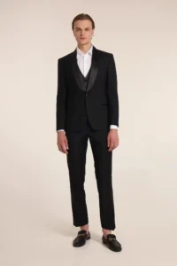 Black tuxedo wool suit