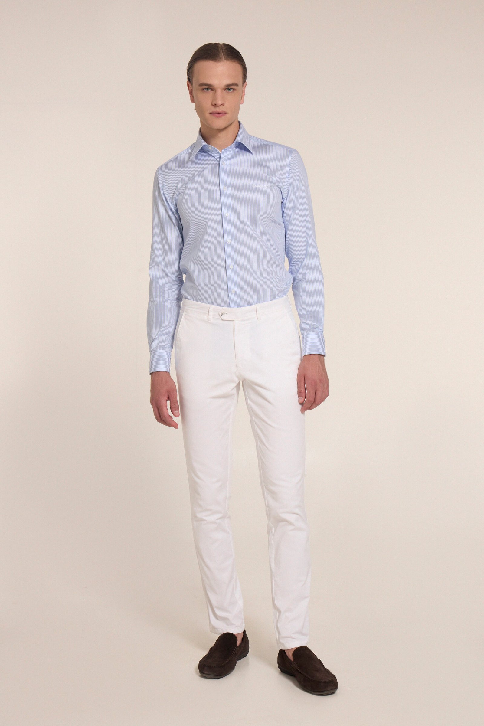 Stone beige chino cotton trousers - Image 10