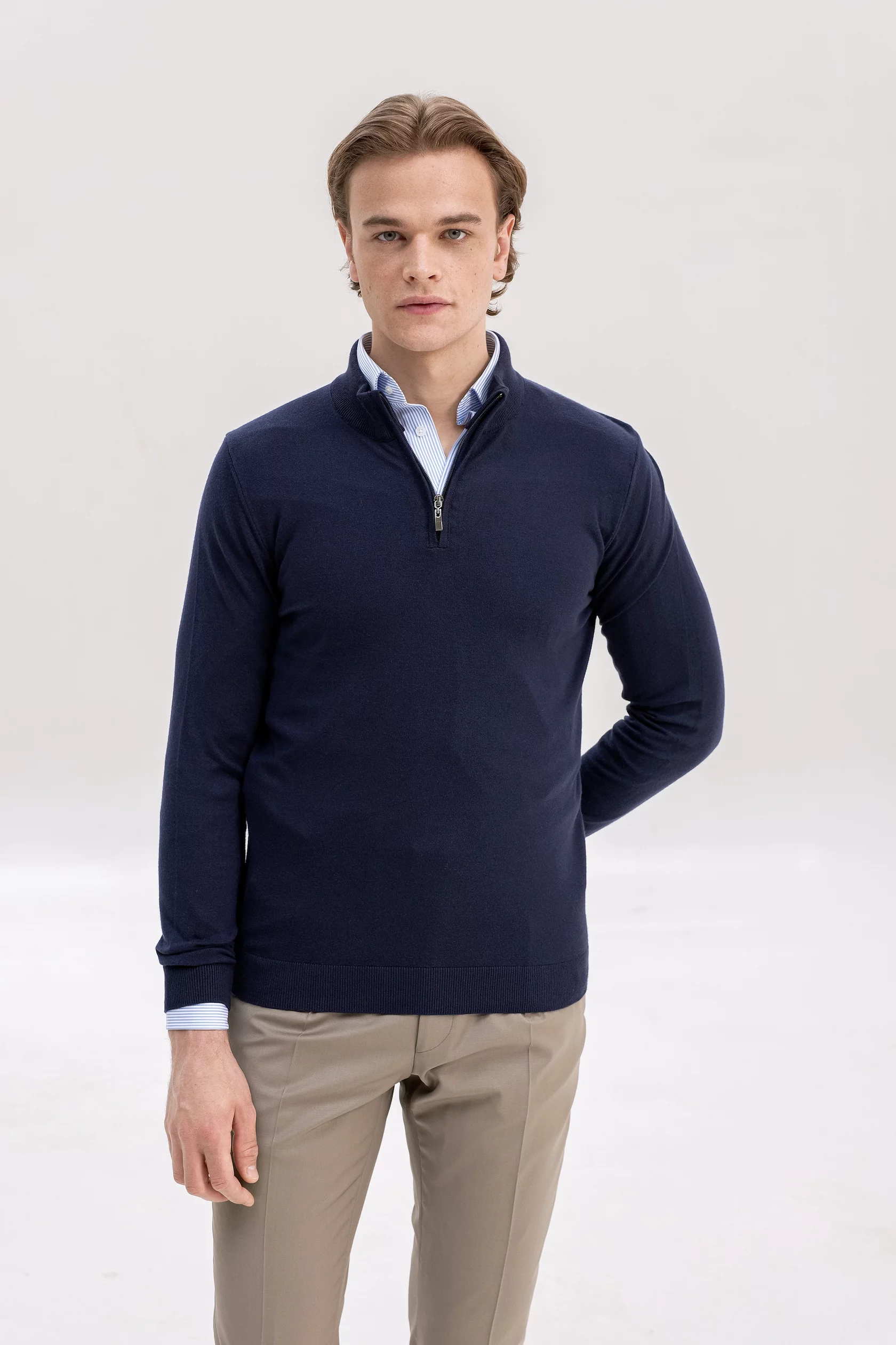 Half-zip pullover with cashmere - Image 2