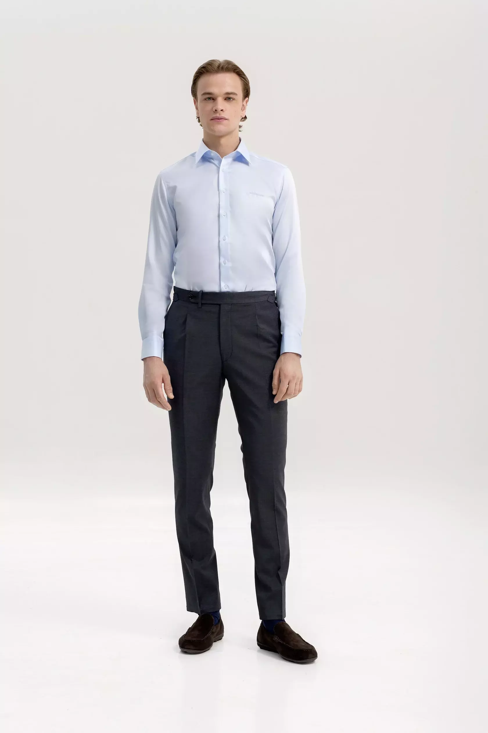Navy blue 4-season wool trousers - Image 25