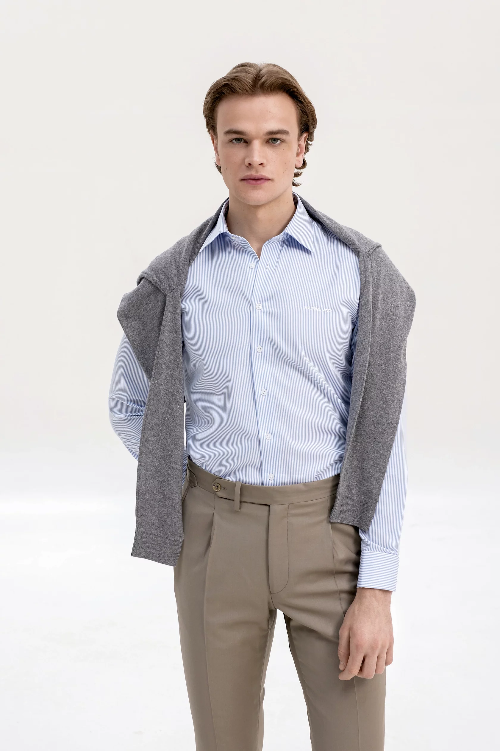 Navy blue 4-season wool trousers - Image 20