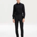 Black 4-season wool trousers