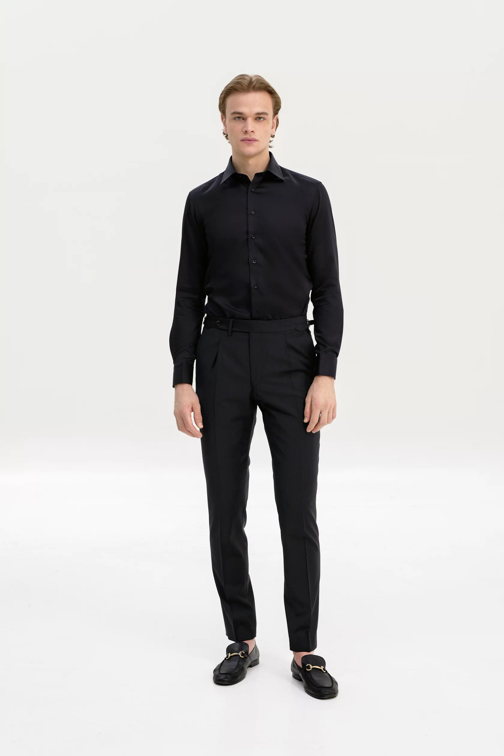 Navy blue 4-season wool trousers - Image 12