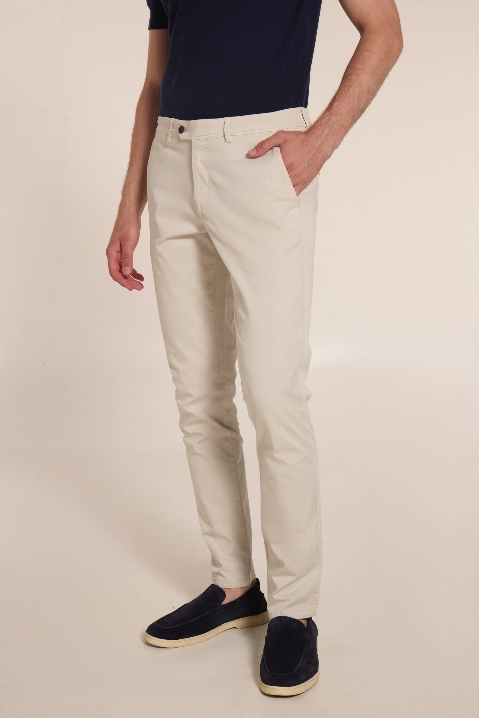 Beige chino cotton trousers - Image 12