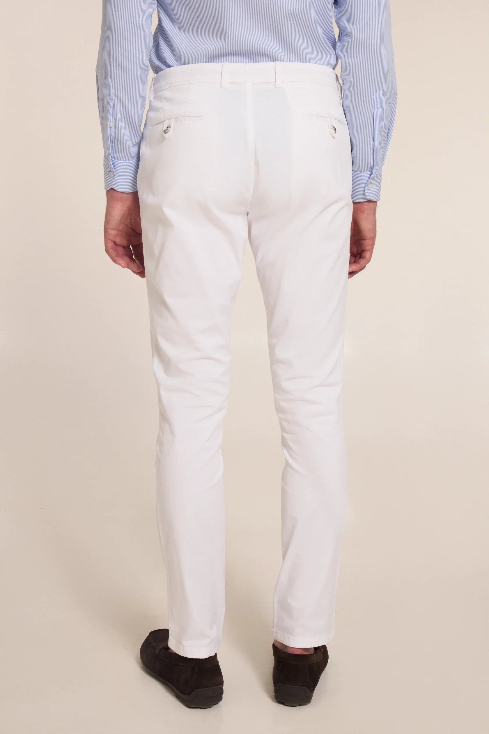 Beige chino cotton trousers - Image 4