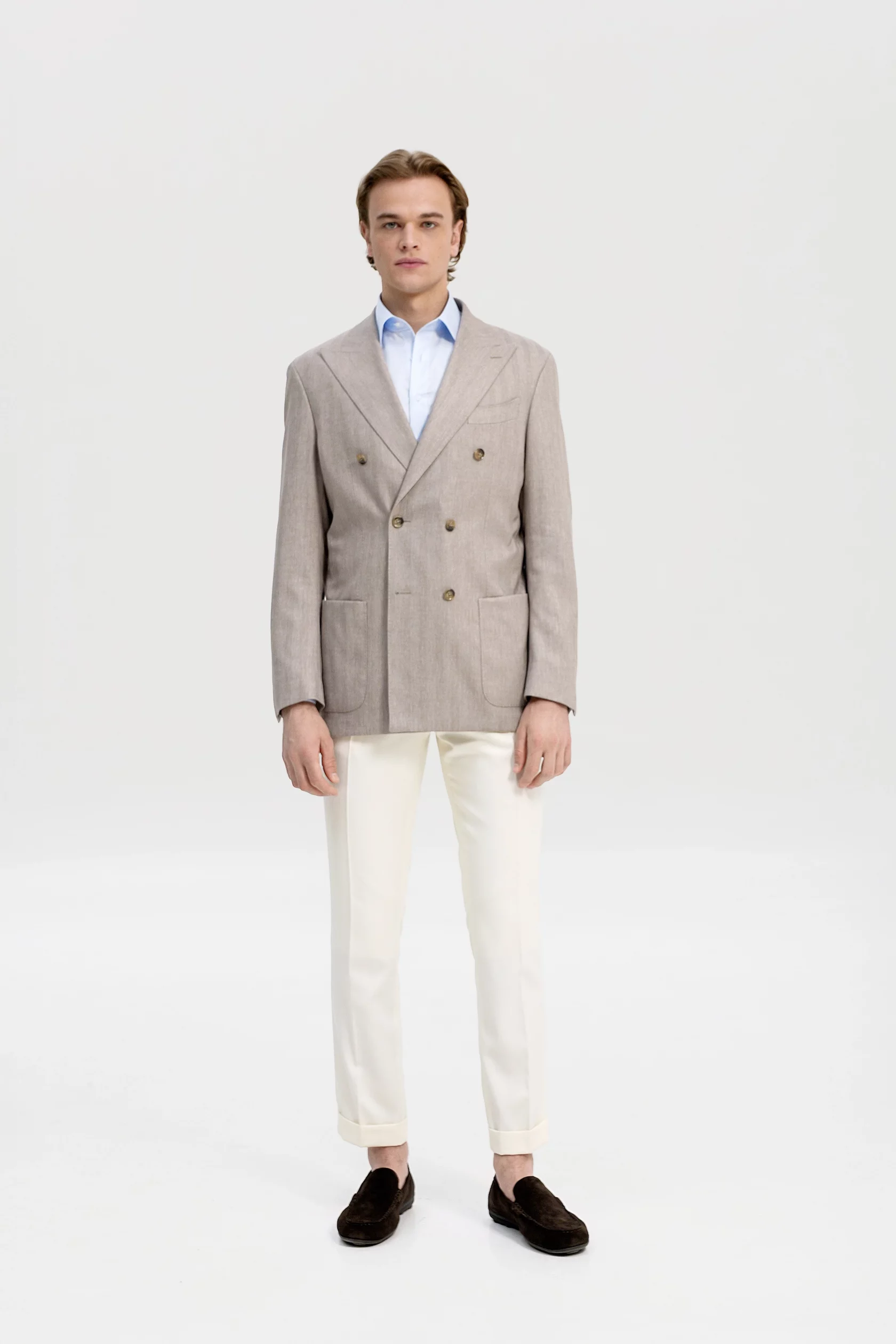 Creme wool trousers - Image 2