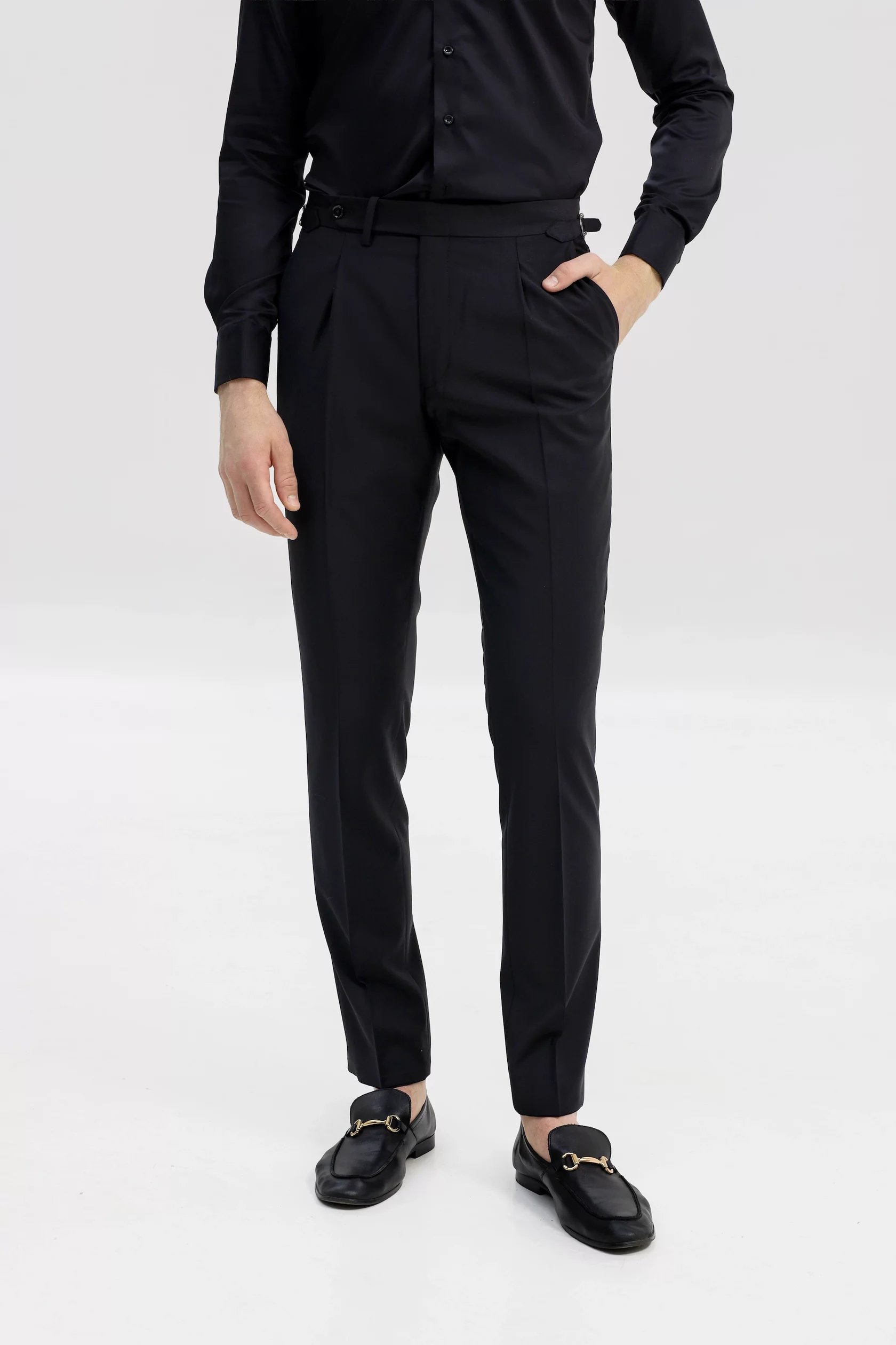 Navy blue 4-season wool trousers - Image 13