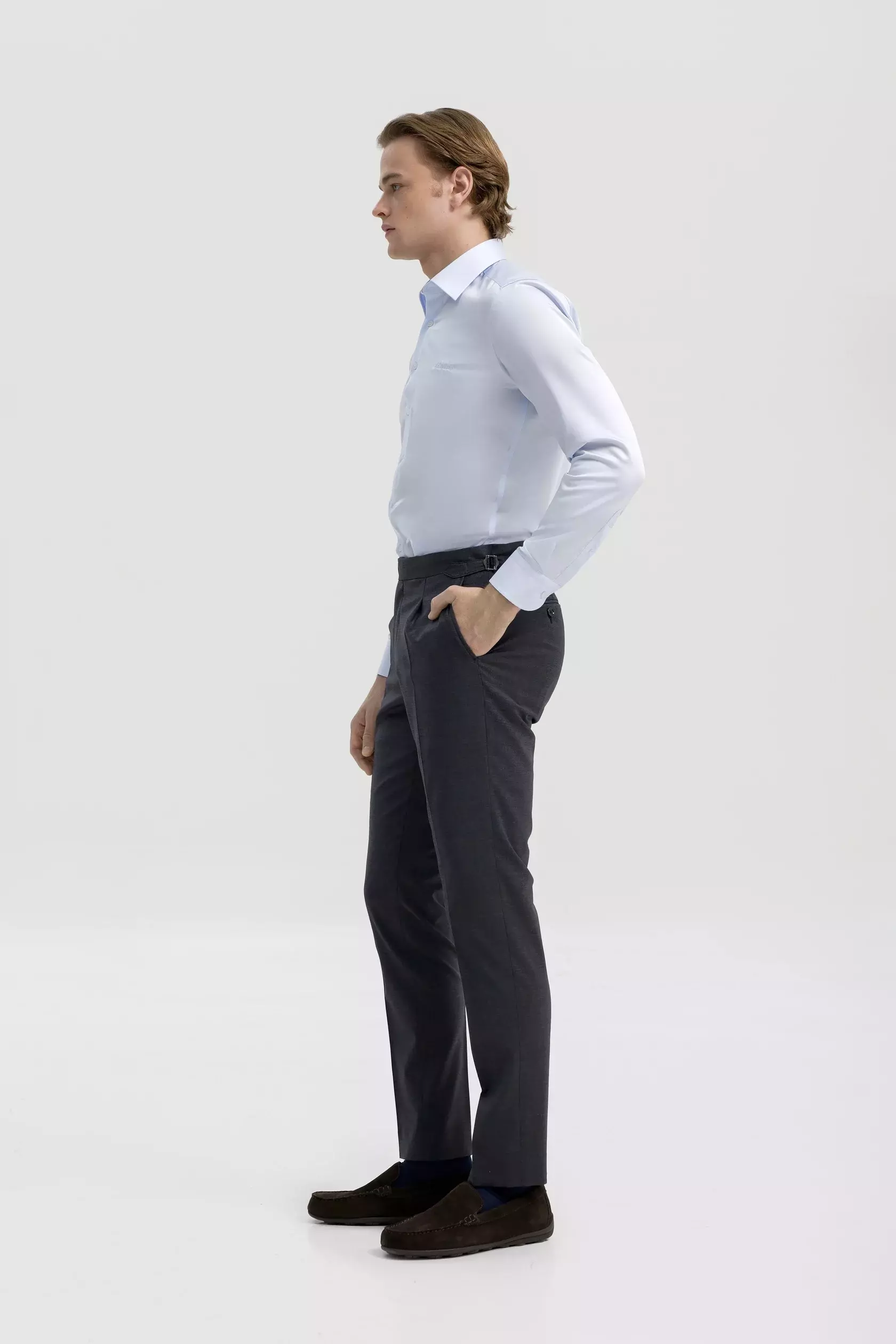 Navy blue 4-season wool trousers - Image 24
