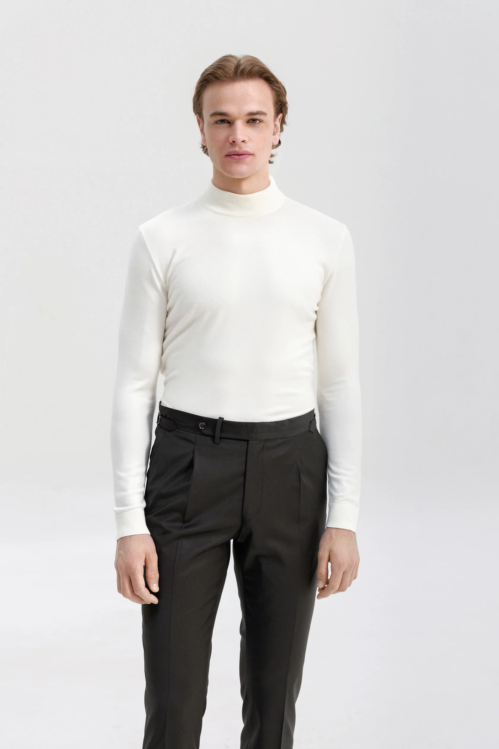 Mock neck pullover with cashmere - Image 2