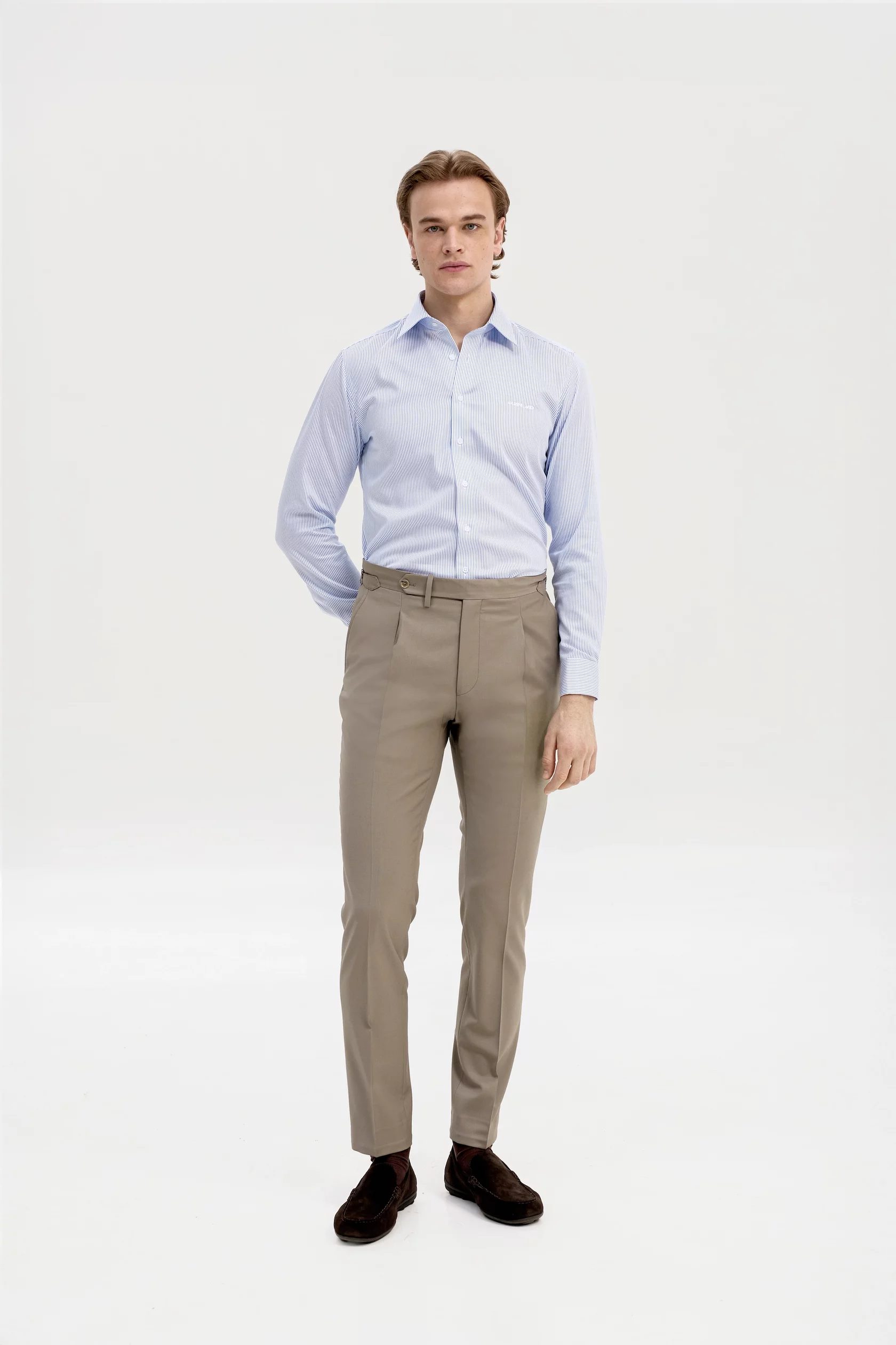 Navy blue 4-season wool trousers - Image 16