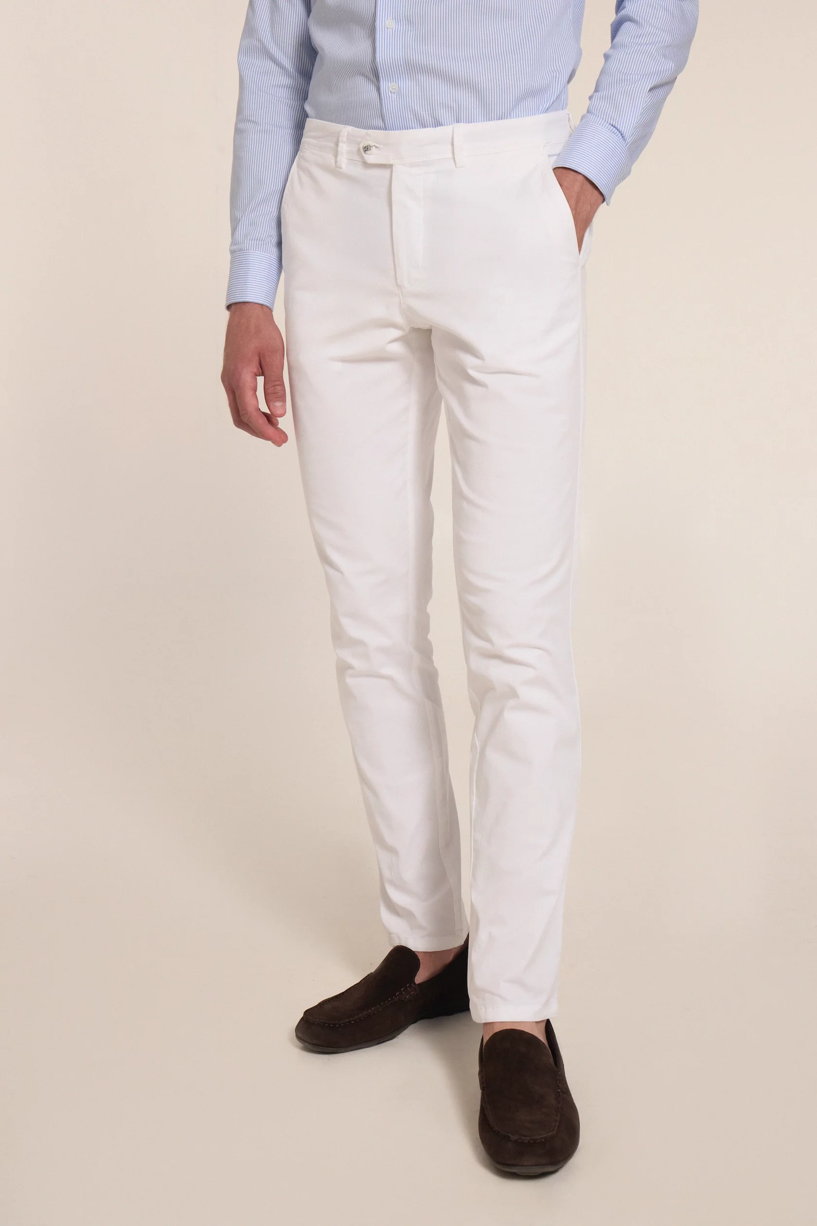 Beige chino cotton trousers - Image 5